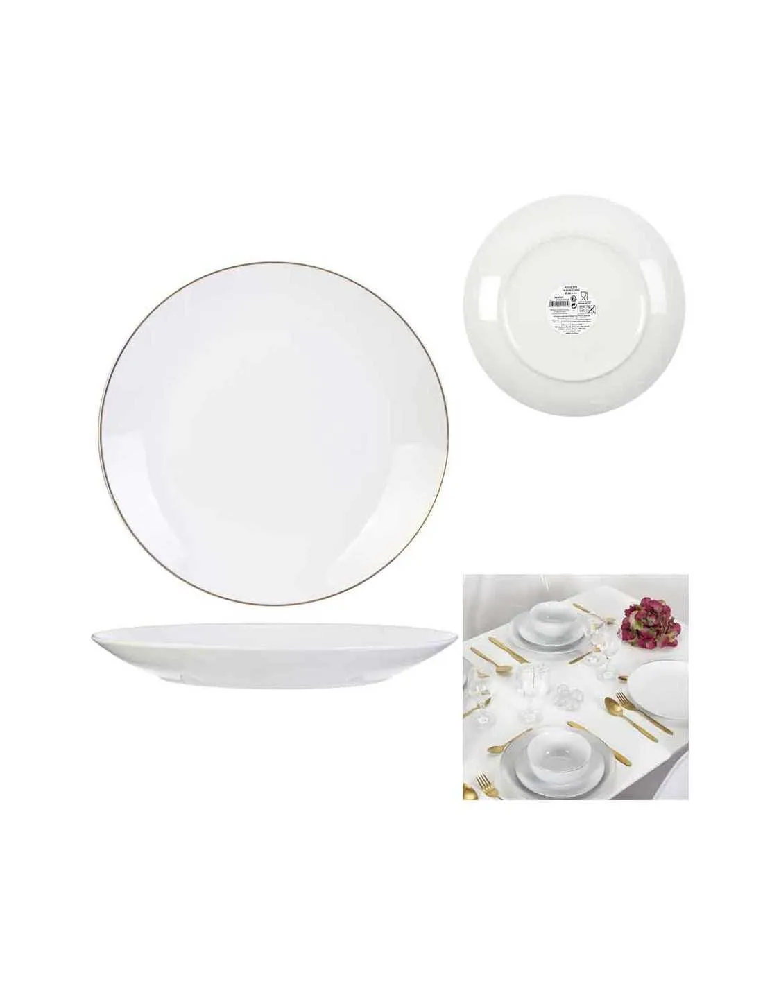 Assiette Lisere Dore 26Cm M12