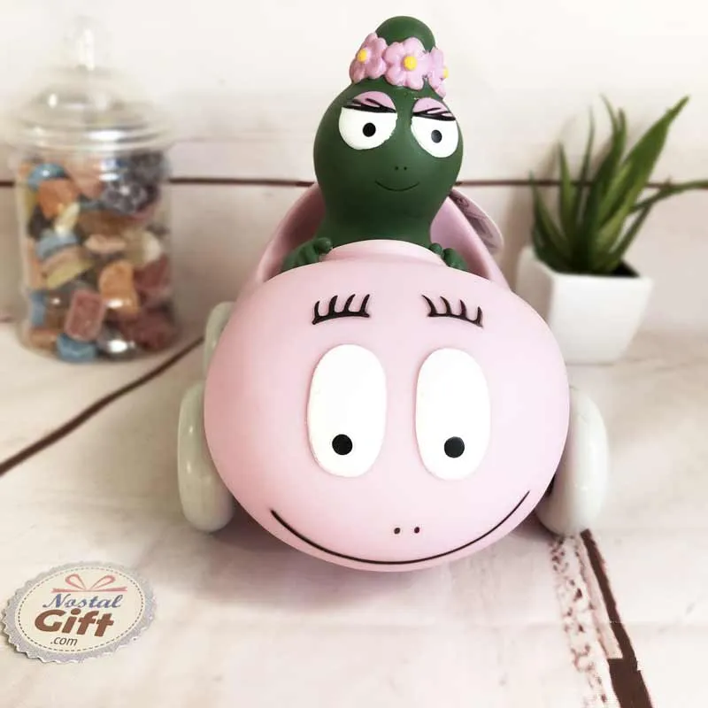 Barbapapa - Grande Figurine / Tirelire Barbapapa et Barbalala en voiture (15 cm)