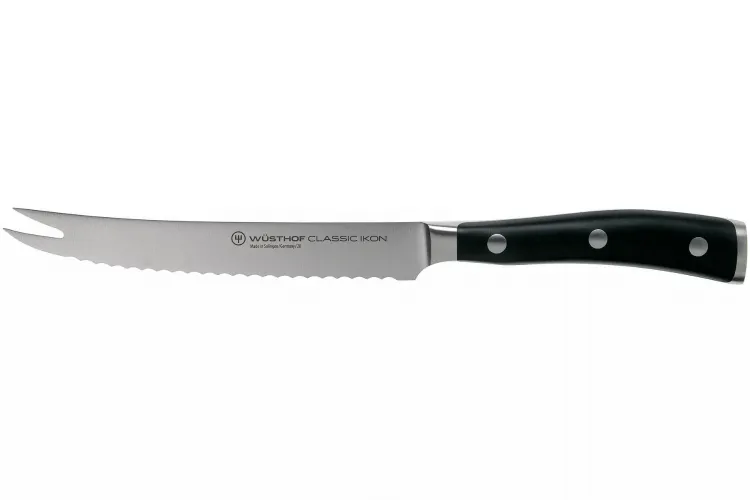 Couteau à tomates Wusthof Classic Ikon forgé lame crantée 14cm