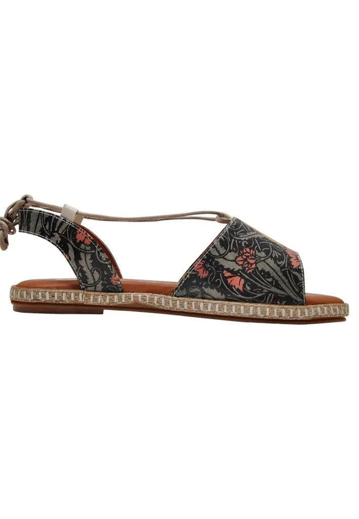 Femme Cuir Vegan Multicolore Sandales à Lacets - Victor Bicycles Motif