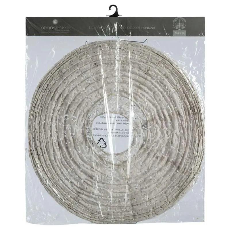 Lanterne boule ajourée D45cm en papier - Blanc