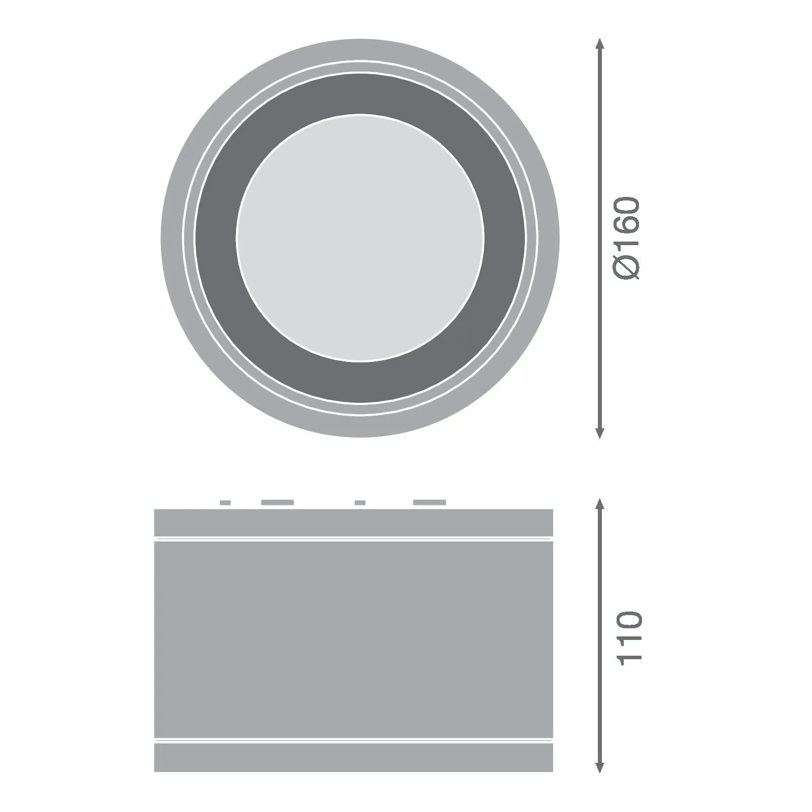 Ledvance Downlight LED Surface IP65 Aluminium Noir 30W 3300lm 36D - 840 Blanc Froid | IP65