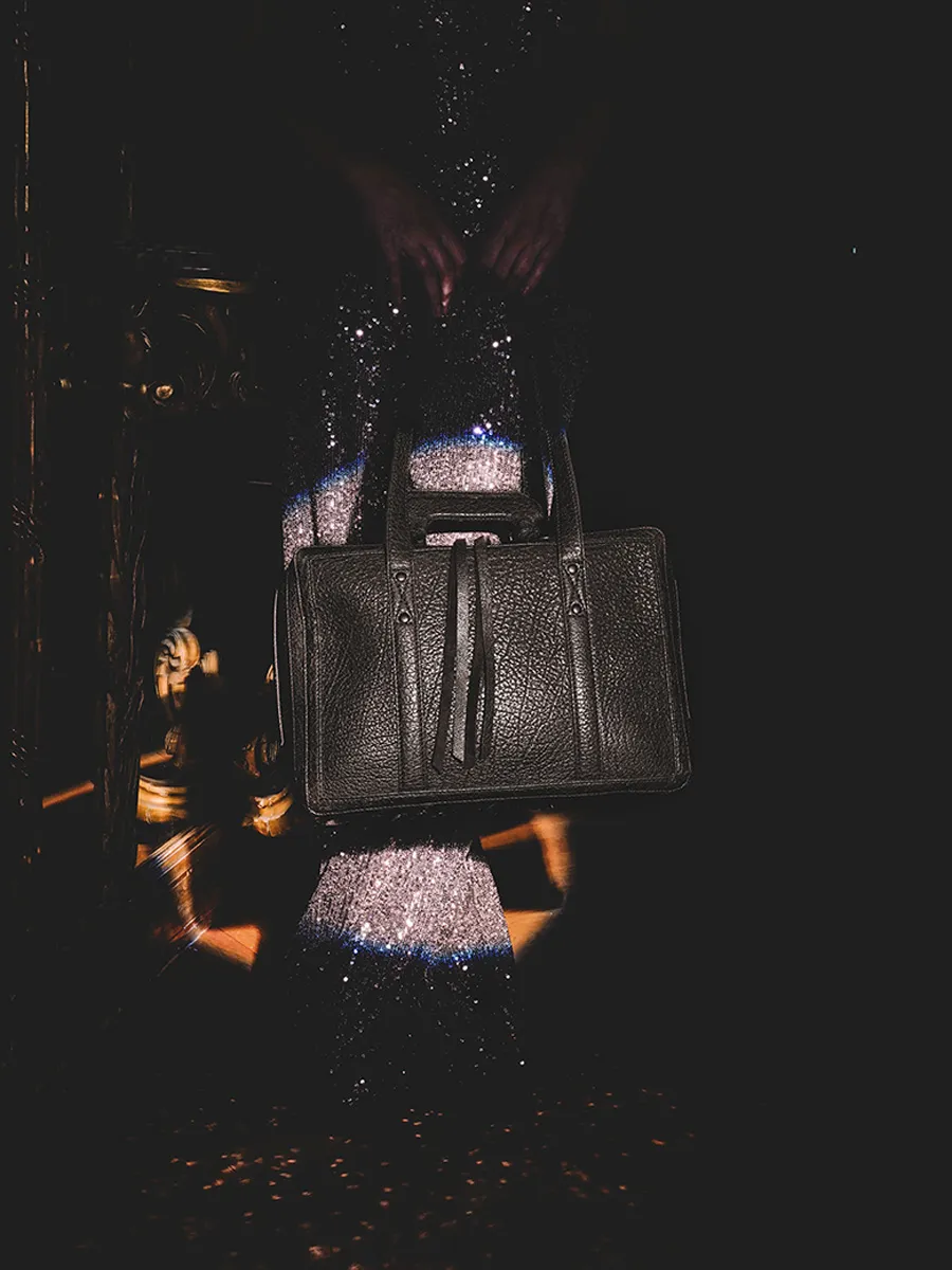 MALLE EN CUIR NOIR LaMalle M