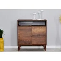Meuble Multifonctions LONDON 2 Portes + Niche - Marron
