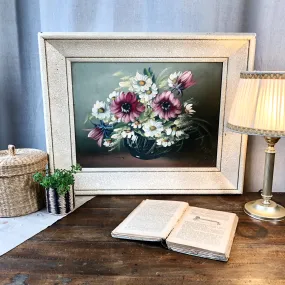 Peinture ancienne signée "Bouquet de fleurs" 