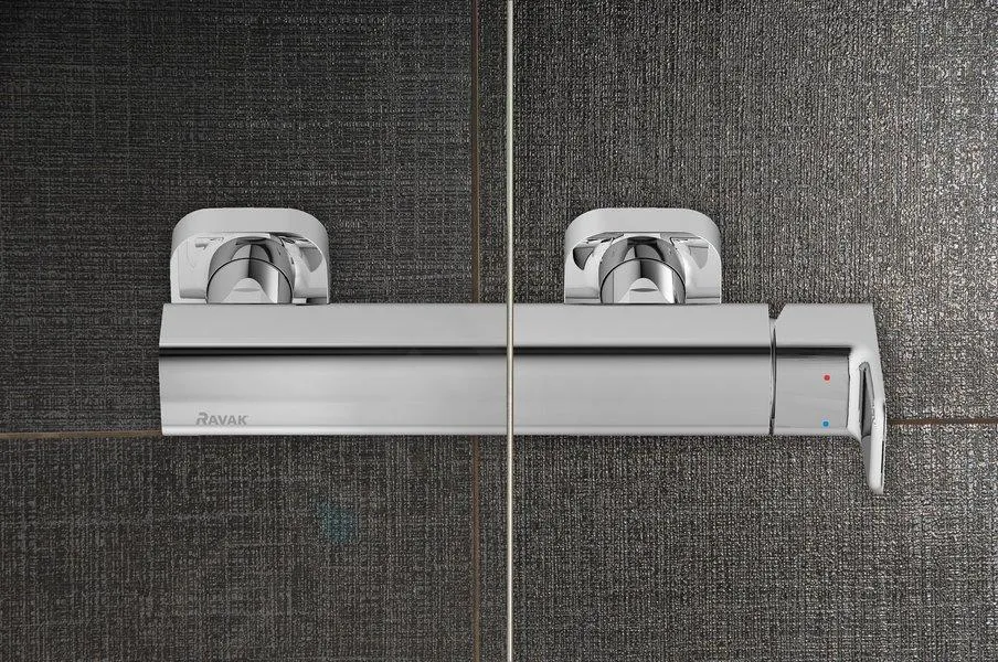Ravak Chrome - Porte de douche CRV2-80, 78-80 cm, blanc/verre transparent 1QV40100Z1