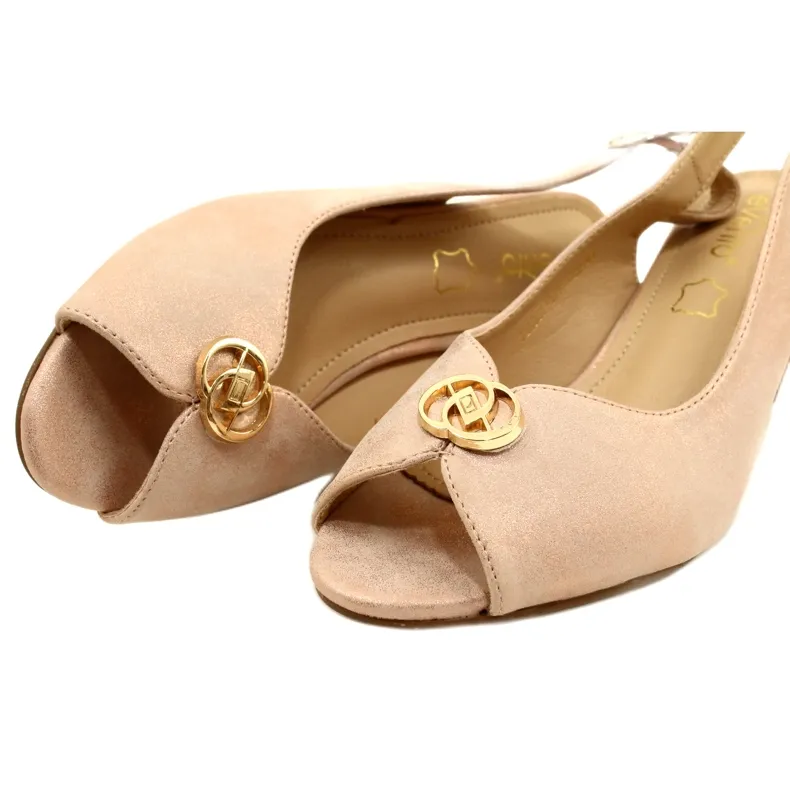 Sandales sur le poteau Evento 23SD35-5480 Rose/Or d'or