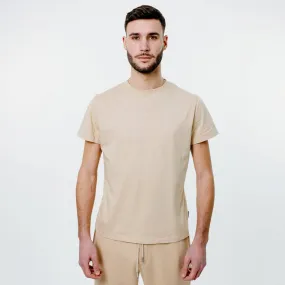 T-shirt beige en coton