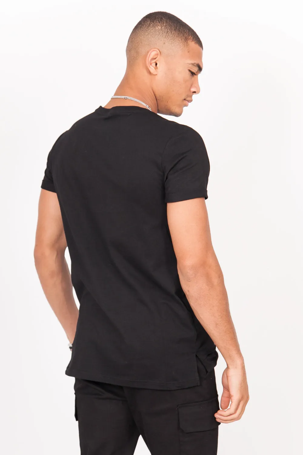 T-shirt poche camouflage noir