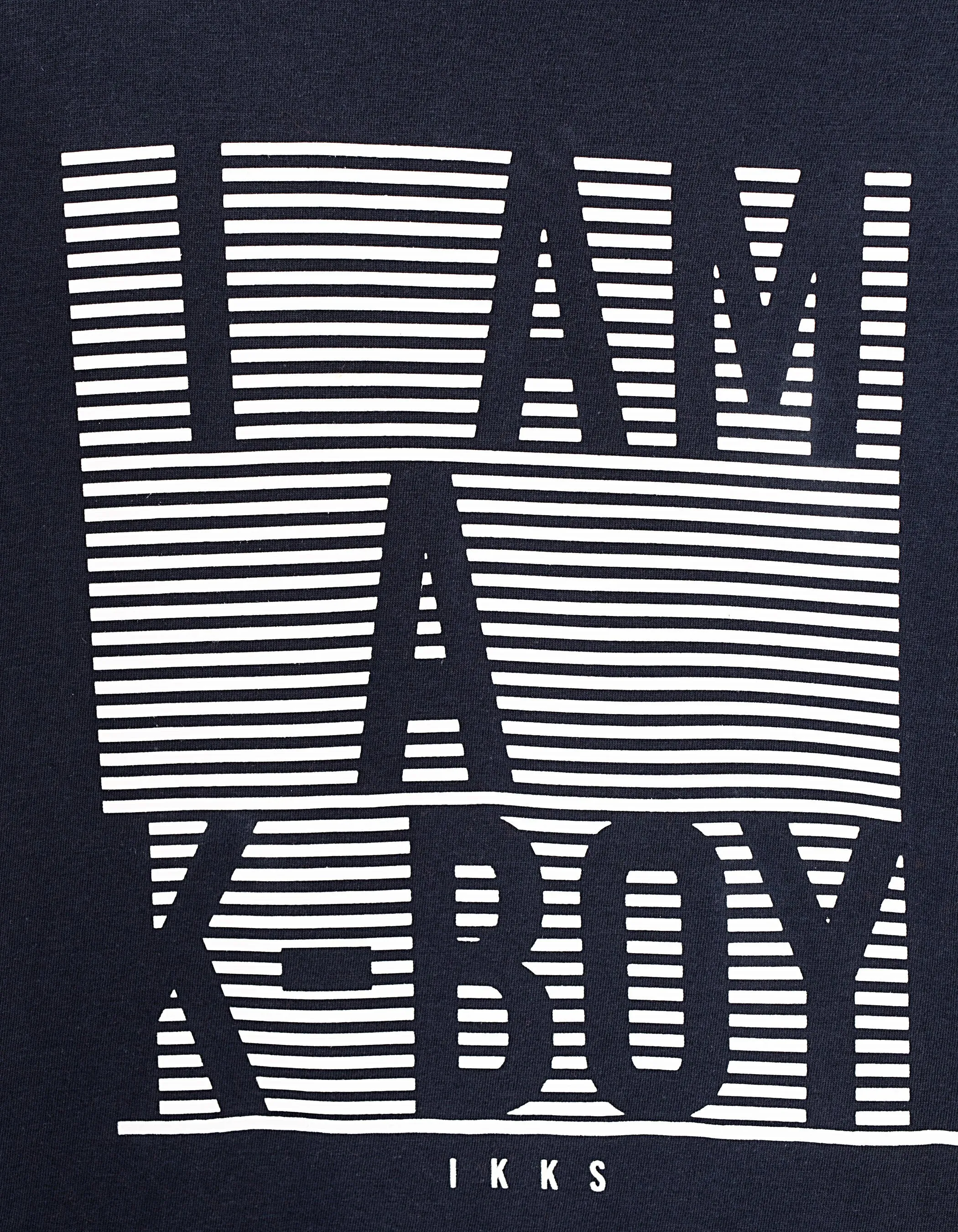 Tee-shirt navy à rayures gomme et message garçon 