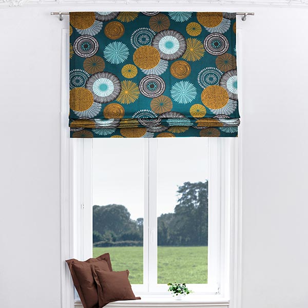 Tissu de décoration Sergé coton Grand mandala – pétrole