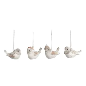 Xmas bird orn ass/4 crm 5cm